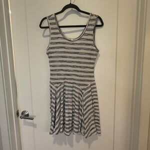 Striped Sleeveless Fit & Flare Dress - Size M